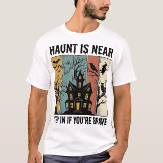 T-shirt Maison Hantée Halloween Gravure Vintage Épouvantab
