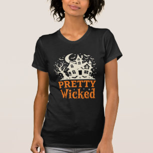 T-shirt Maison hantée Halloween Pretty Wicked_1