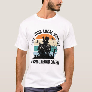 T-shirt Maison Hantée Halloween Sorcière Locale Art Rétro