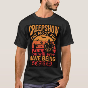 T-shirt Maison hantée rétro Halloween Zombie Horreur