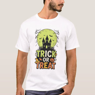 T-shirt Maison hantée vintage Trick or Treat Halloween Des