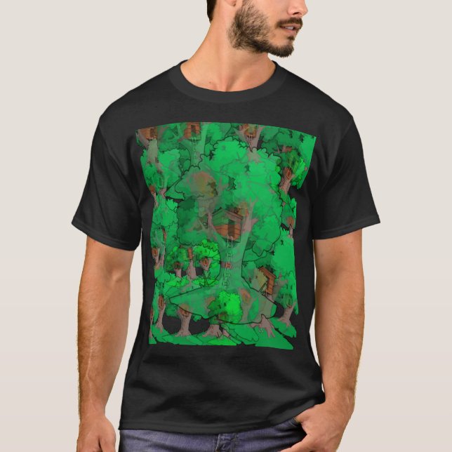 T-SHIRT MAISON SUR ARBRE (Devant)