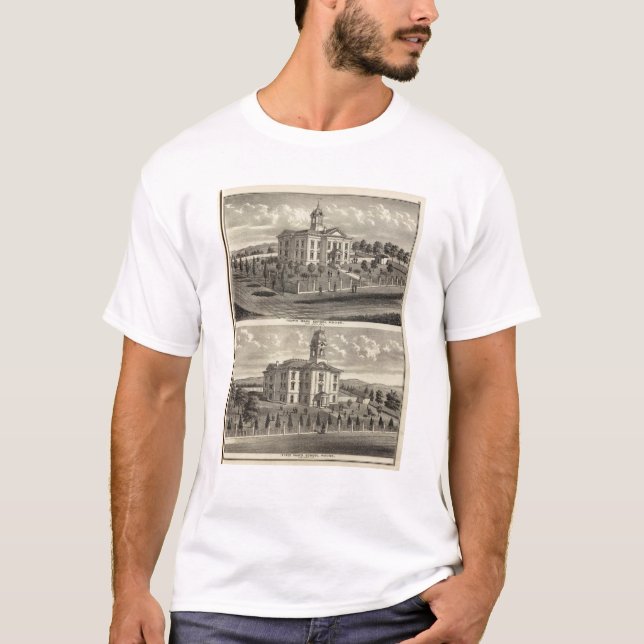 T-shirt Maisons d'école, San Jose, la Californie (Devant)