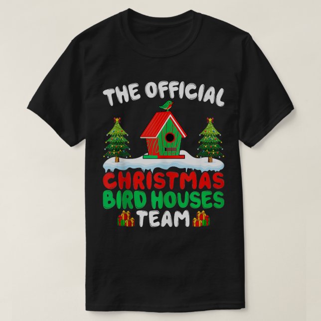 T-shirt Maisons d'oiseaux de Noël Équipe Oiseaux Amoureux  (Design devant)
