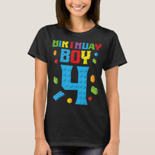 T-shirt Maître Builder 4th Birthday Boy 4 Four Year Buildi