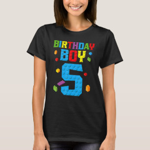T-shirt Maître Constructeur 5e anniversaire Garçon 5 Bâtim