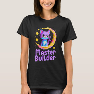 T-shirt Maître Constructeur Amateur de Chat Briques Blocs