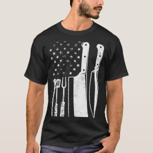 T-shirt Maître de BBQ homme drapeau américain patriotique 