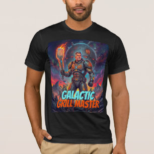T-shirt Maître de grill astronaut rétro humour comique gal