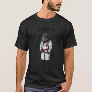 T-shirt Maître de judo karaté gorille en judogi blanc