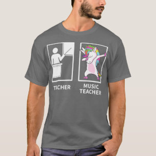T-shirt Maître de musique Dabbing Unicorn Enseignant Cade