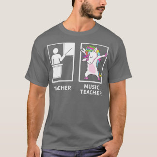 T-shirt Maître de musique Dabbing Unicorn Maître cadeau