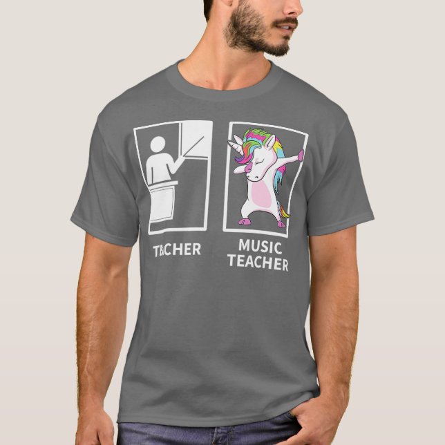 T-shirt Maître de musique Dabbing Unicorn Maître cadeau (Devant)