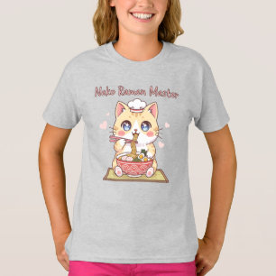 T-shirt Maître de Ramen Neko Kawaii Mignon Chat Cuisinier