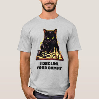T-shirt Maître d'échecs Chat Noir