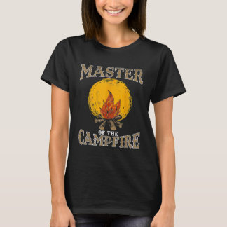 T-shirt Maître Du Camping Camping Bonfre Papa Mari
