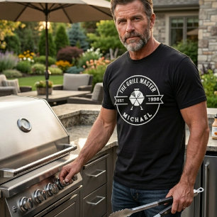 T-shirt Maître du Grill Année d'Etablissement Nom Grillade