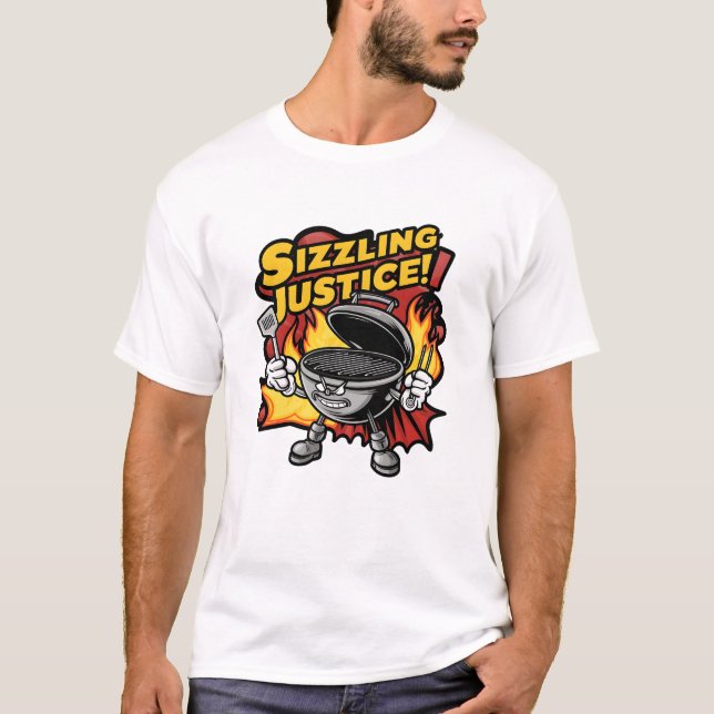 T-shirt Maître du Grill Justice Sizzlante (Devant)