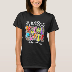 T-shirt Maître Leopard Retour À L'École Bonjour Deuxième 2