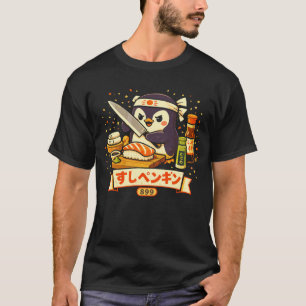 T-shirt Maître Sushi Pingouin – Art de Chef Japonais Migno