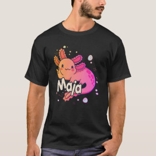 T-shirt MAJA - Beau nom de fille avec adorable AXOLOTL