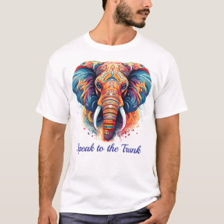 T-shirt "Majesté des couleurs : Art tribal de l'éléphant d