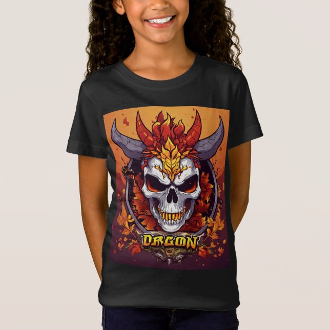 T-Shirt "Majesté du crâne : l'embrace du dragon" (Devant)