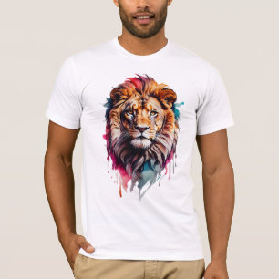 T-shirt Majestic Aquarelle Splash Art Lion Bold