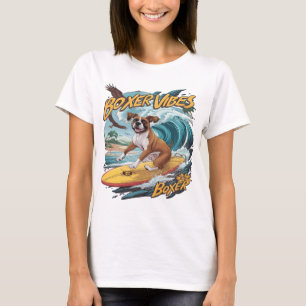 T-shirt Majestic Boxer Chien Surf