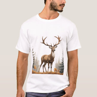 T-shirt Majestic Deer : Un point d'or dans l'empire de la