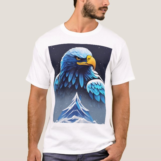 T-shirt Majestic Eagle et Snowy Mountain (Devant)