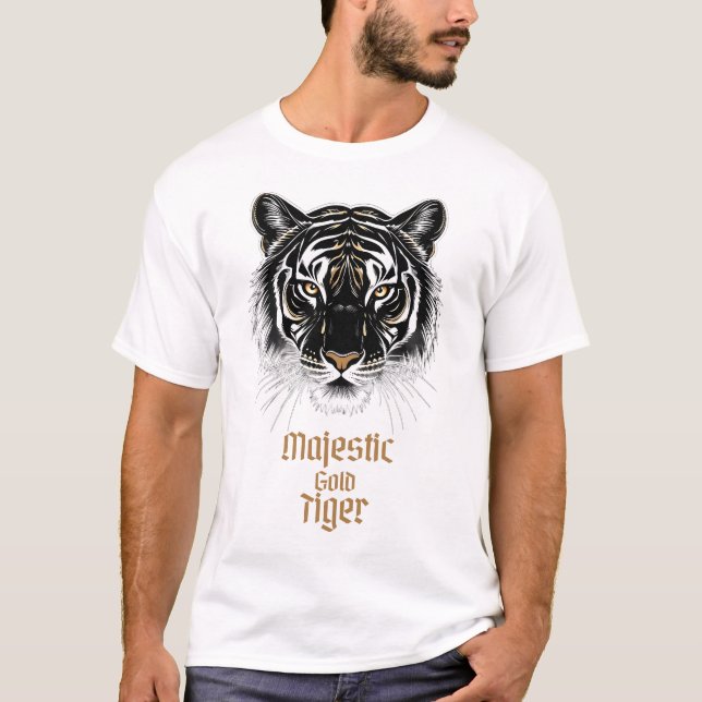 T-shirt Majestic Gold Tiger (Devant)