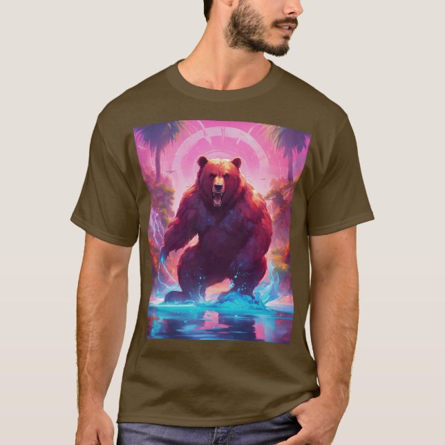 T-shirt Majestic Grizzly Bear in the Forest T-Shirt" (Devant)