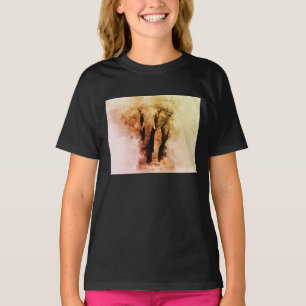 T-shirt Majestic Homme African Elephant Walking Aquarelle