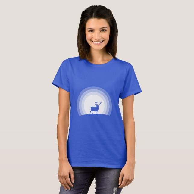 T-shirt Majestic Stag Silhouette Under Lunar Light (Devant entier)