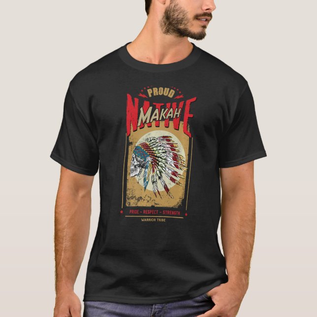 T-shirt Makah Amérindien tribu guerrière Fière (Devant)