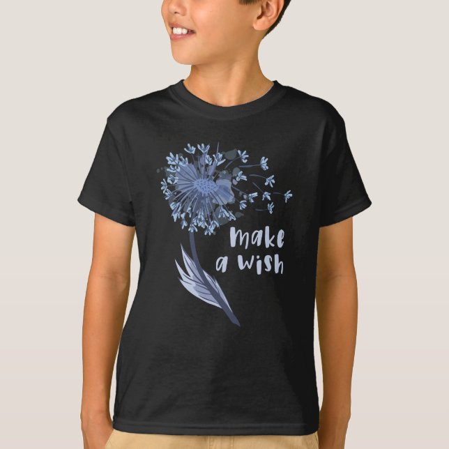 T-shirt Make a wish Dandelion Flower (Devant)