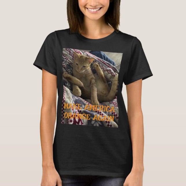 T-shirt Make America Orange Again (hommage au chat orange) (Devant)