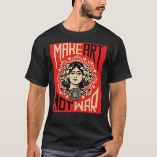 T-shirt Make Art Not War Symbol Poster