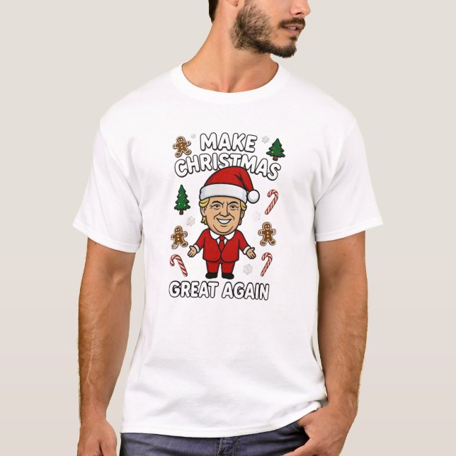 T-shirt Make Christmas Great Again From Trump (Devant)