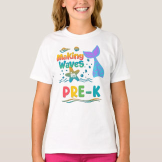 T-shirt Making Waves School Shirt Pre-K to 2nd Grade Girl 
