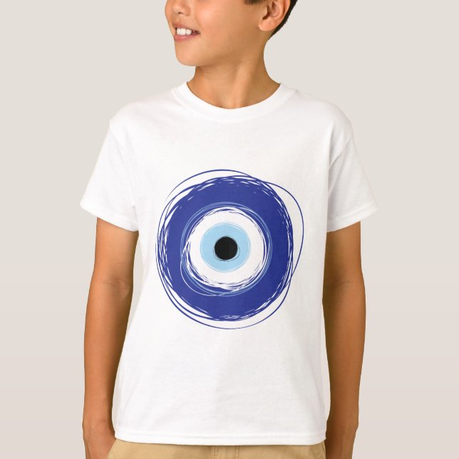 T-shirt Mal Oeil Artiste Bleu Grec (Devant)