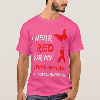 T-shirt Maladie cardiaque Je Porte Rouge Pour Mon PèreInLa