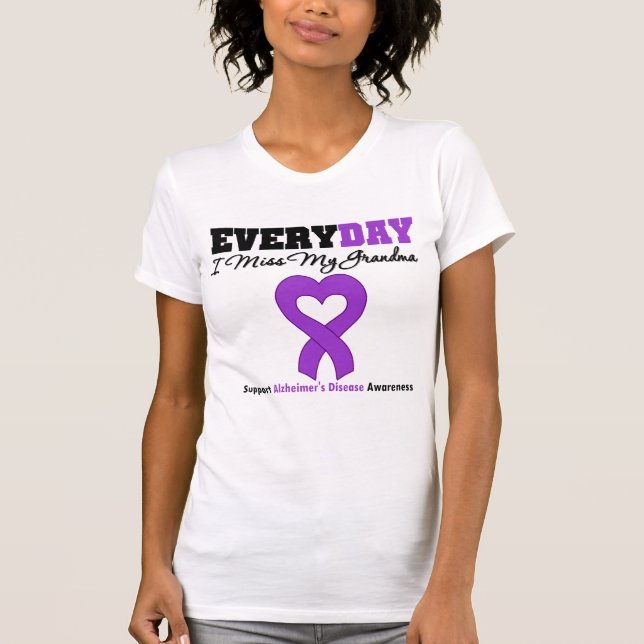 T-shirt Maladie d'Alzheimer chaque Mlle My Grandma du jour (Devant)