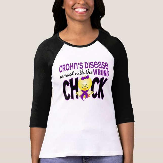 T-shirt Maladie de Crohn salie avec le poussin faux (Devant)