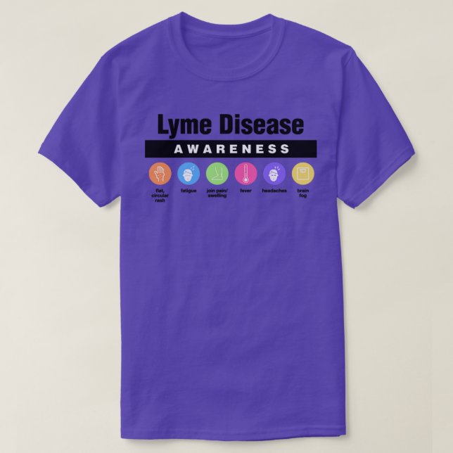T-shirt Maladie de Lyme Symptômes de sensibilisation au ha (Design devant)