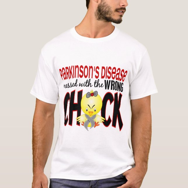 T-shirt :maladie de Parkinson sali avec le poussin faux (Devant)