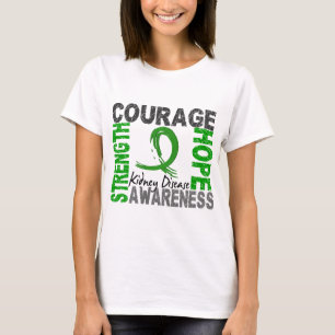 T-shirt Maladie rénale d'espoir de courage de force