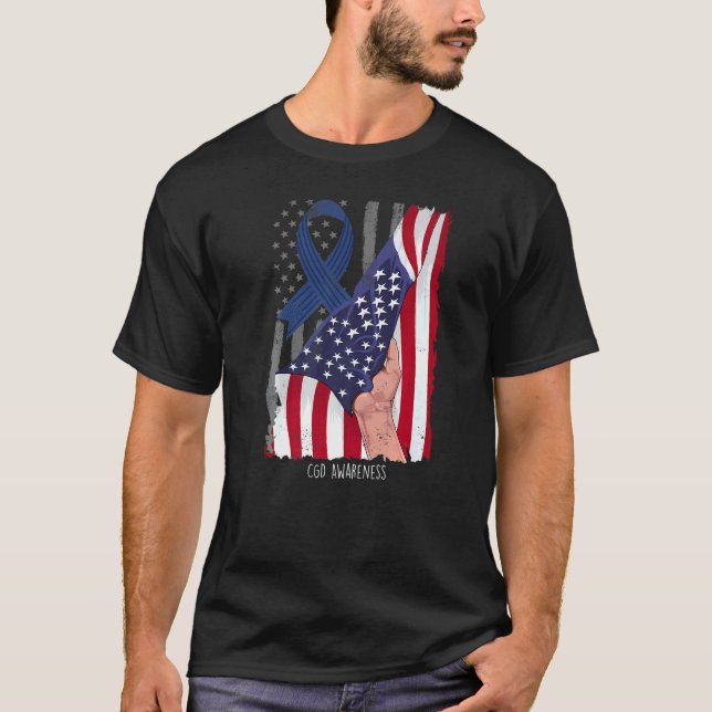 T-shirt Maladies congénitales et génétiques Drapeau améric (Devant)