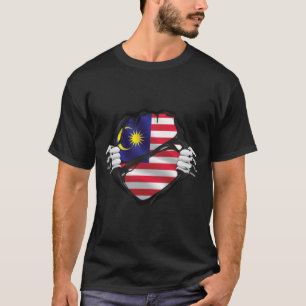 T-shirt Malaisie Drapeau à racines pures Noir